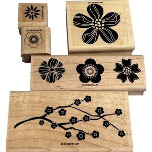 Stampin Up! Eastern Blooms Wood-Mounted Rubber Stamp Set Floral Design Crafting